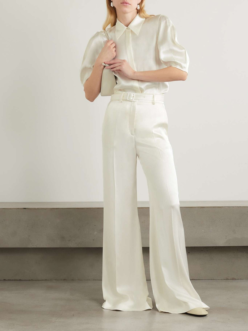 GABRIELA HEARST Mabon belted silk-satin wide-leg pants outlook