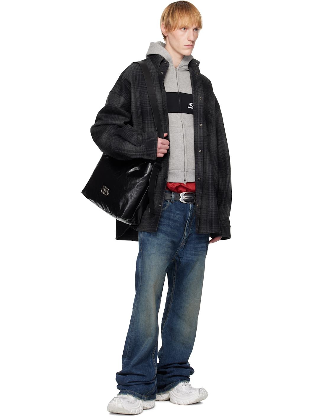 BALENCIAGA*East-west Monacoスモールホーボーバッグメンズ黒♪ Balenciaga Monaco Small East-West Bag in Black for Men