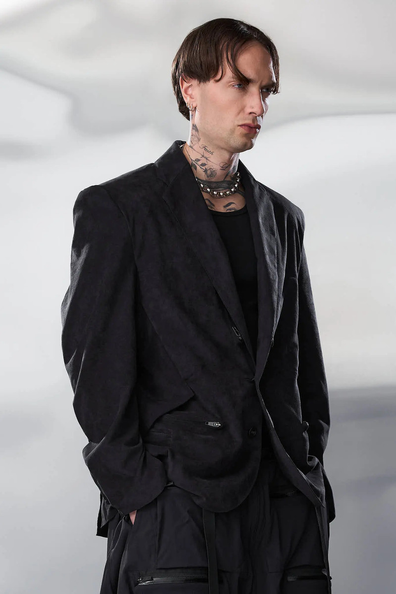 J130-TO Scrim Laced Ultra-Microfiber Blazer 37