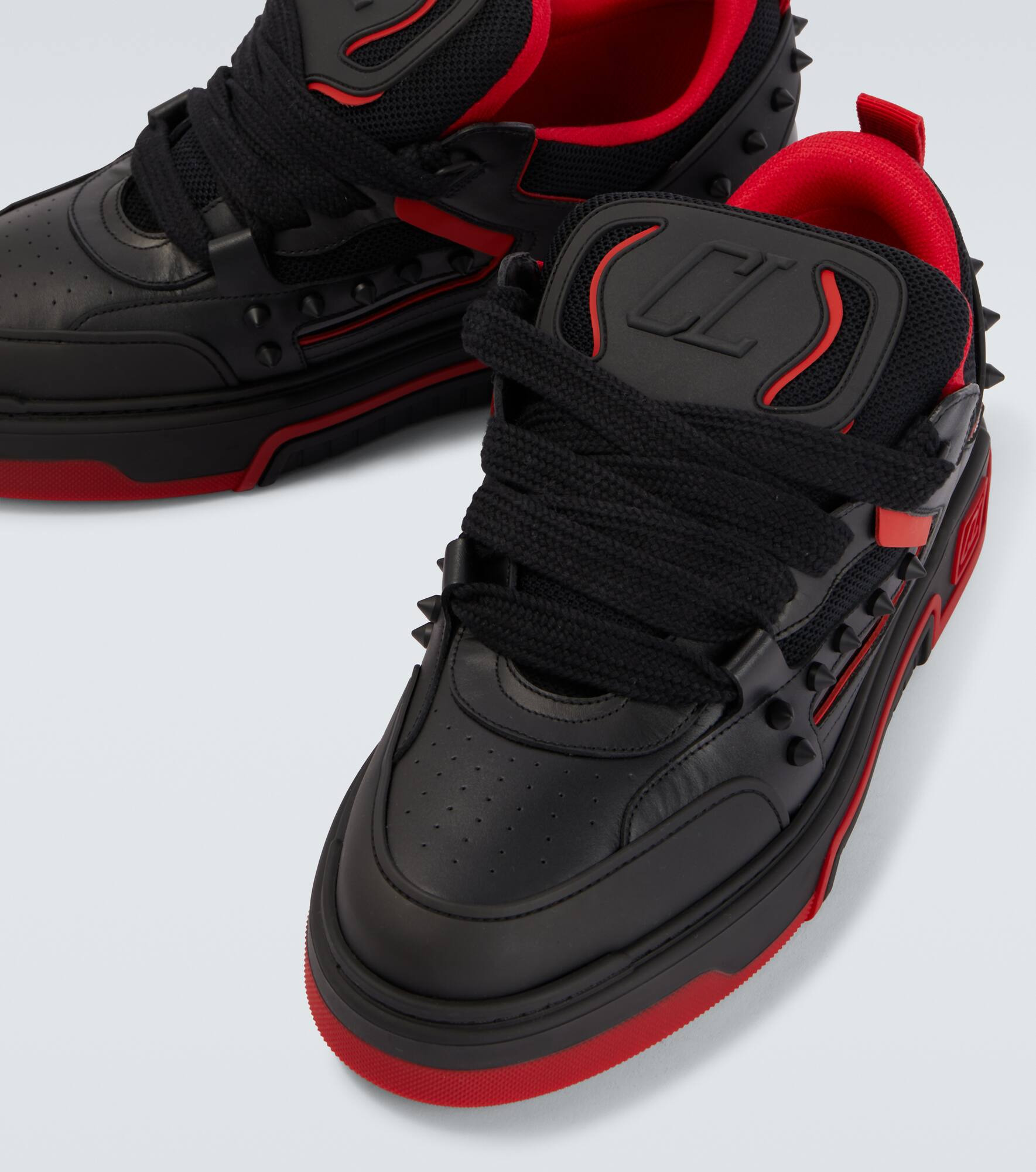 Astroskate spiked leather-trimmed sneakers - 3