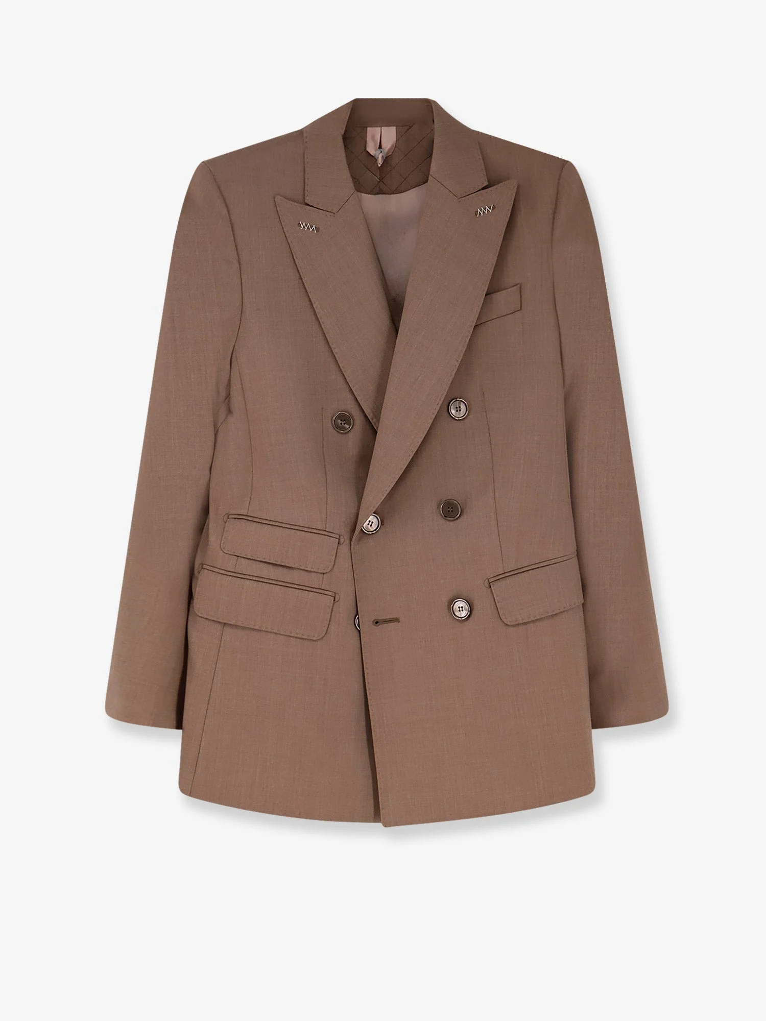 Max Mara Mxmcupola Virgin Wool Blazer Brown - 1