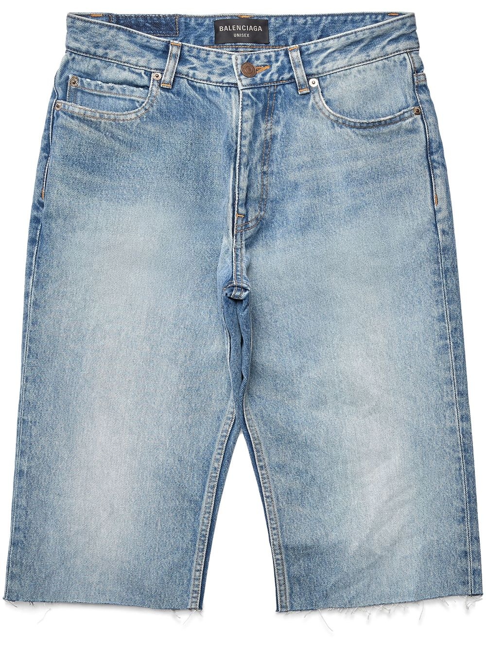 japanese-twill denim shorts - 1