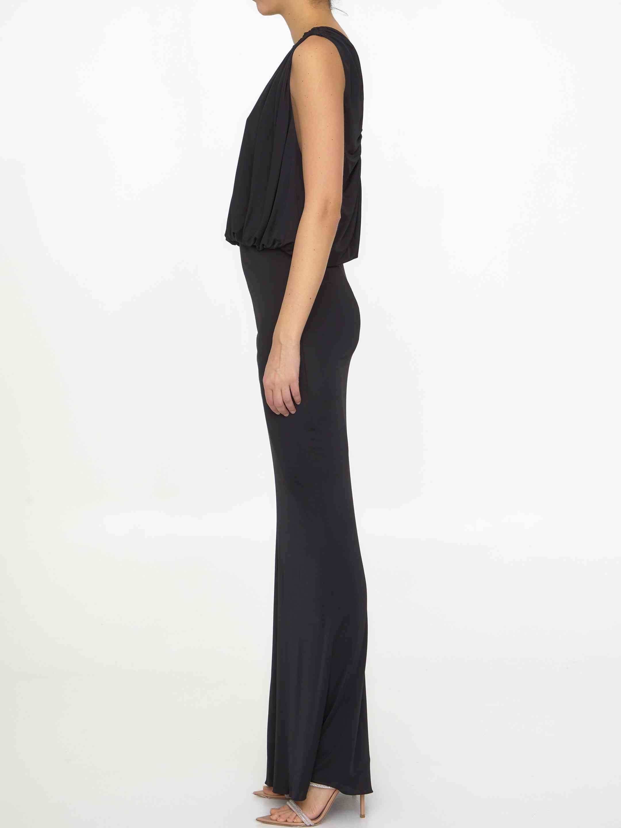Saint Laurent Women Long Dress In Shiny Jersey - 3