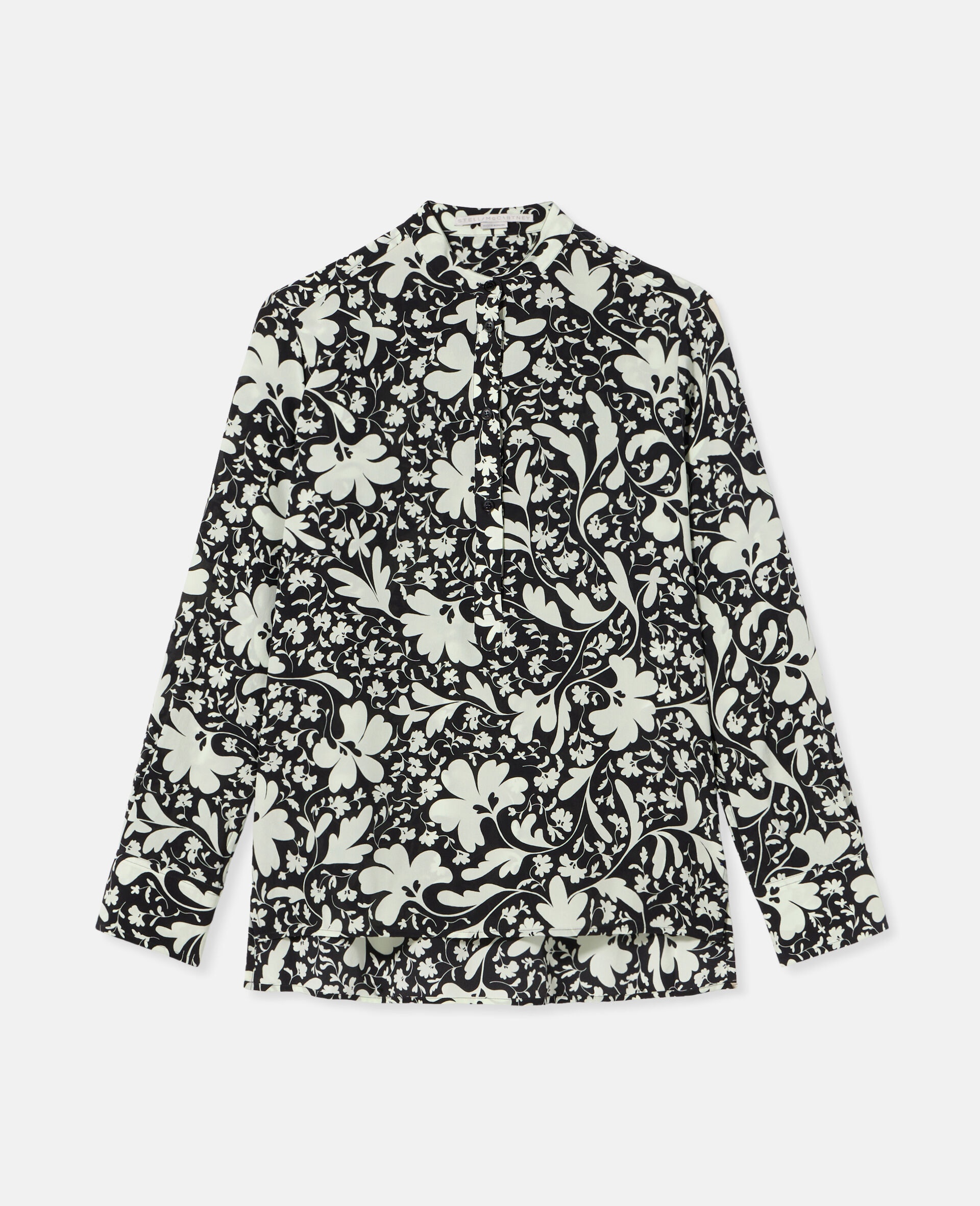 Forest Floral Print Silk Shirt - 1