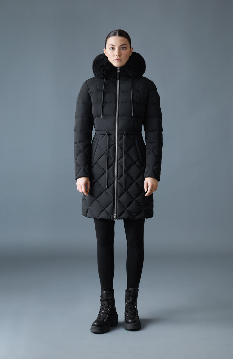 MACKAGE XENA-SHZ Diamond Quilted Down Coat With Fur Hood outlook