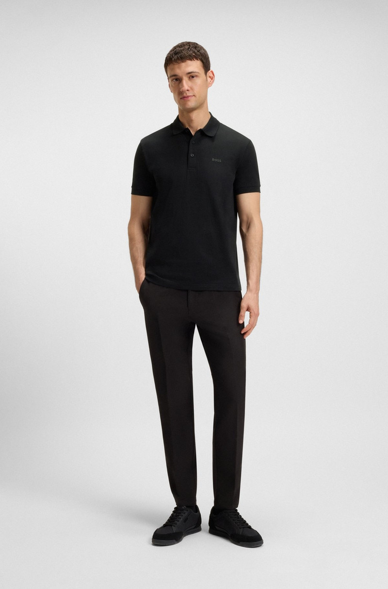 BOSS COTTON POLO SHIRT WITH JACQUARD BODY-MAPPING outlook