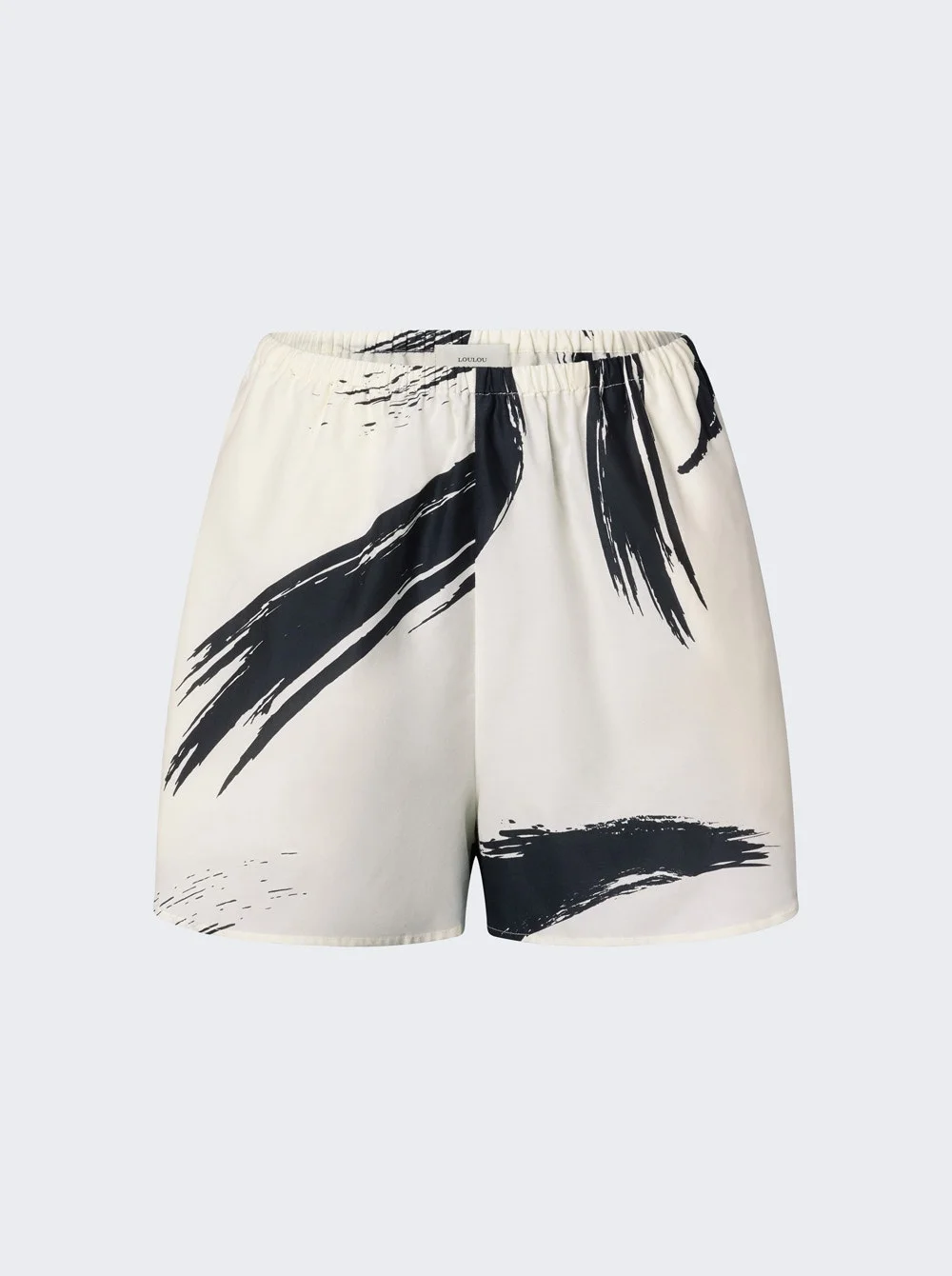 Nilo Elasticated Shorts Ivory And Black - 1