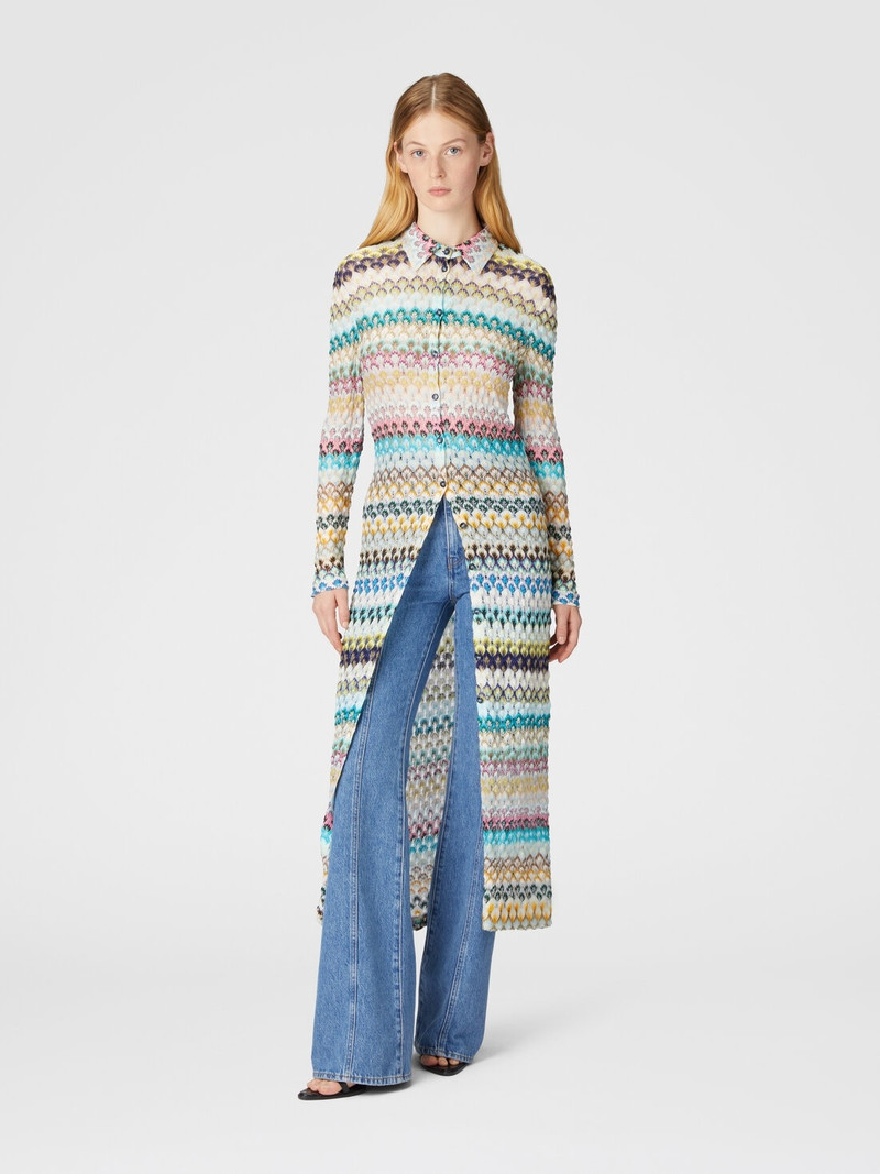 Missoni Slim cardigan with striped lace collar outlook