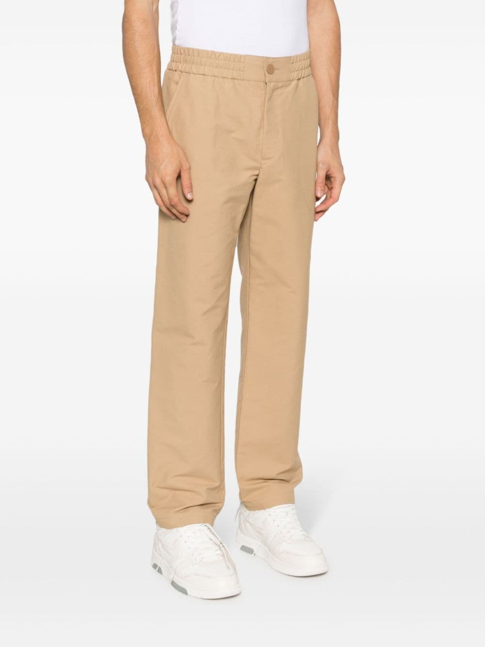 logo-patch straight-leg trousers - 3