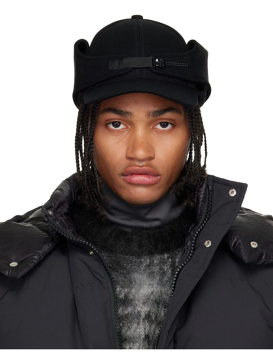 Black Belt Wool Melton Cap - 1