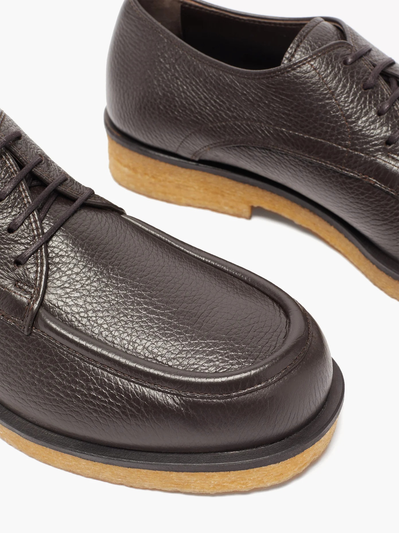 Honore grained-leather derby shoes - 6