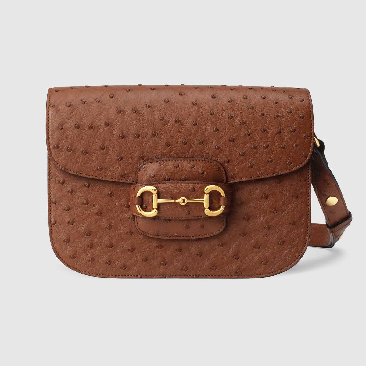 Gucci Horsebit 1955 ostrich shoulder bag - 1