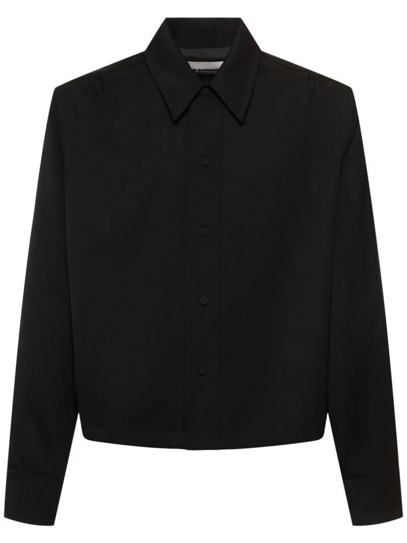 Wool gabardine shirt - 1