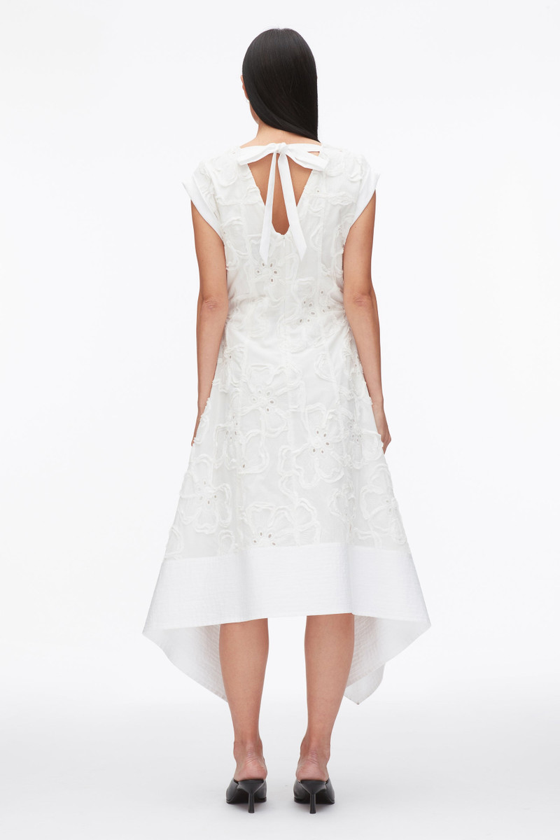 Embroidered Belted Midi Dress with Handkerchief Hem 4