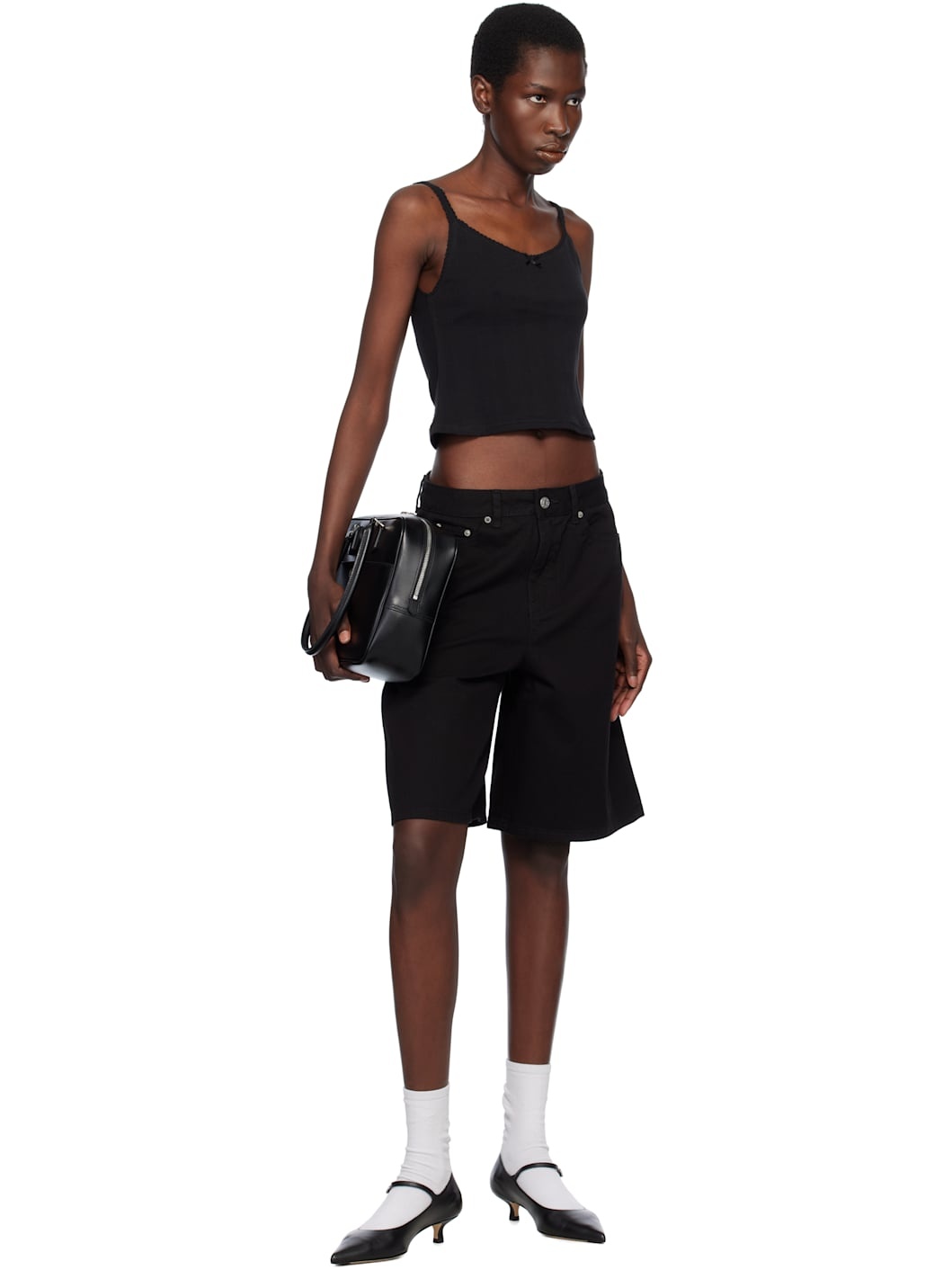 Black Pointelle Sleeveless Camisole - 4