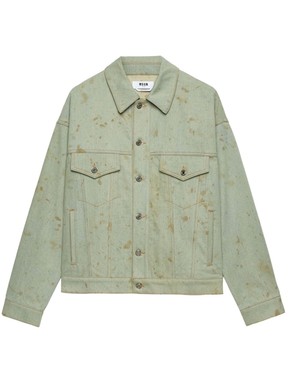 stained denim jacket - 1