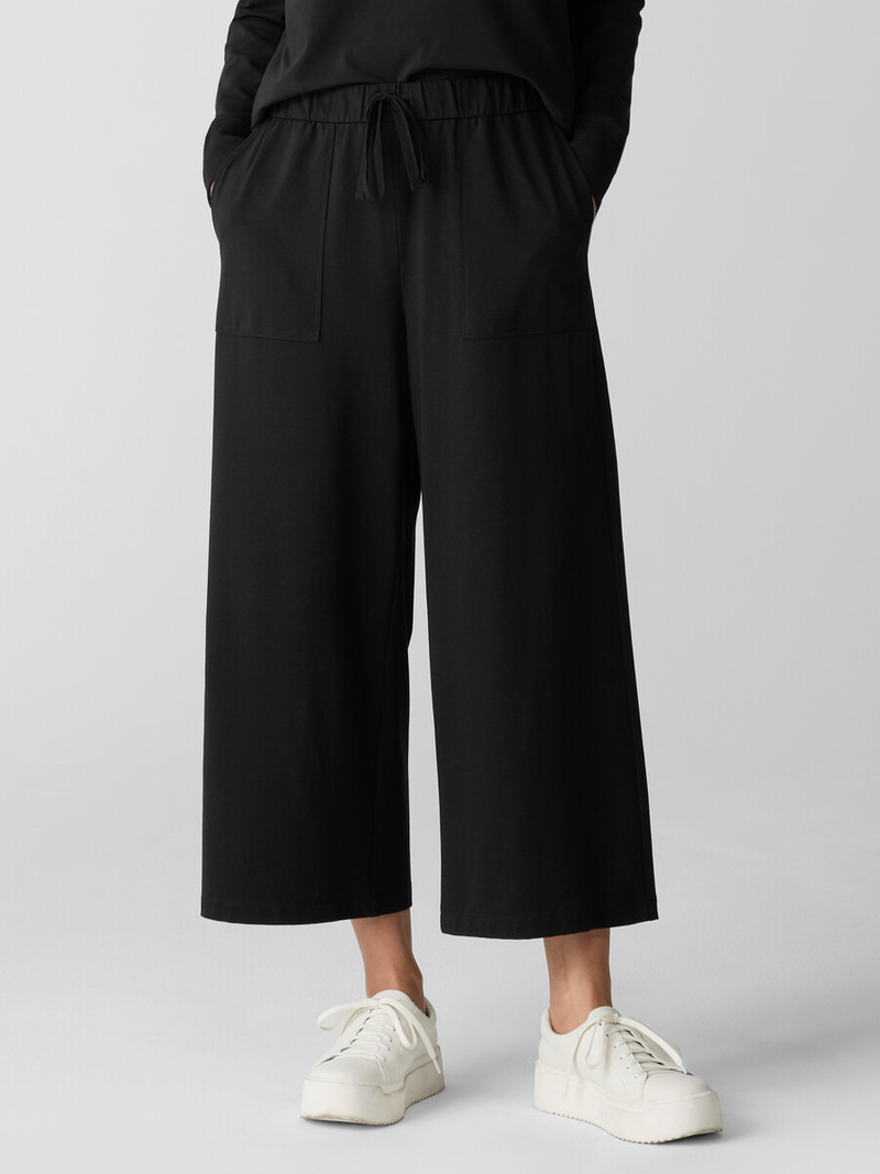 Pima Cotton Stretch Jersey Wide-Leg Pant 3