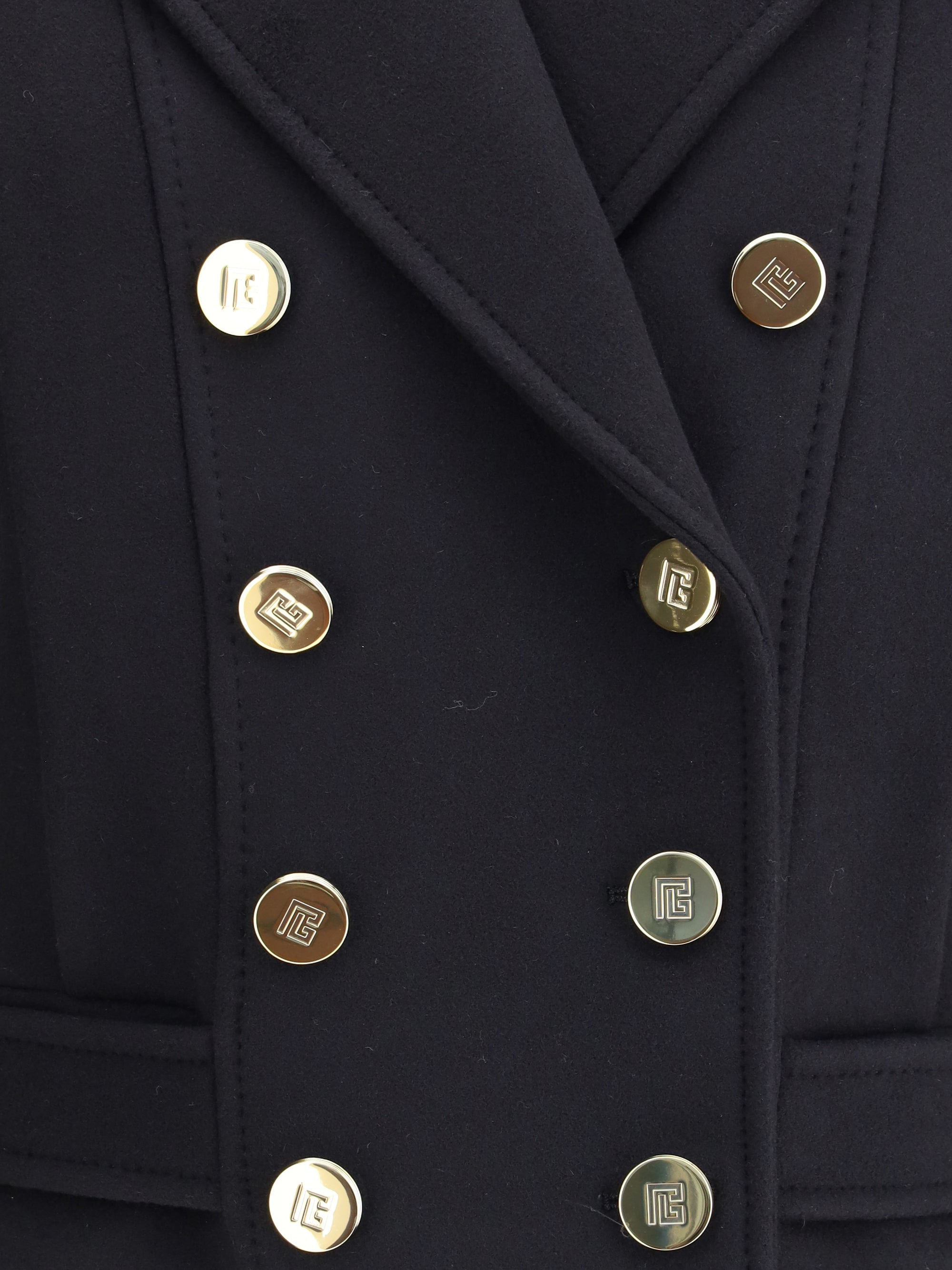 Balmain Women Wool Double-Breasted Coat - 3