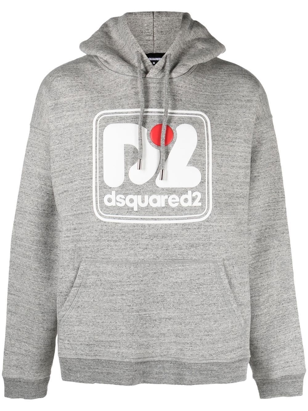 logo-print cotton hoodie - 1