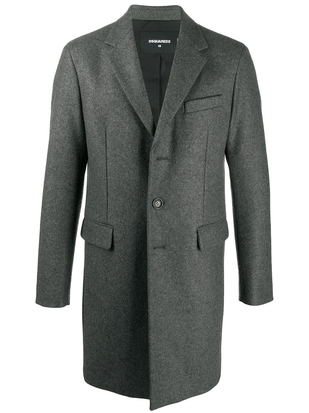 single breasted button-front coat - 1