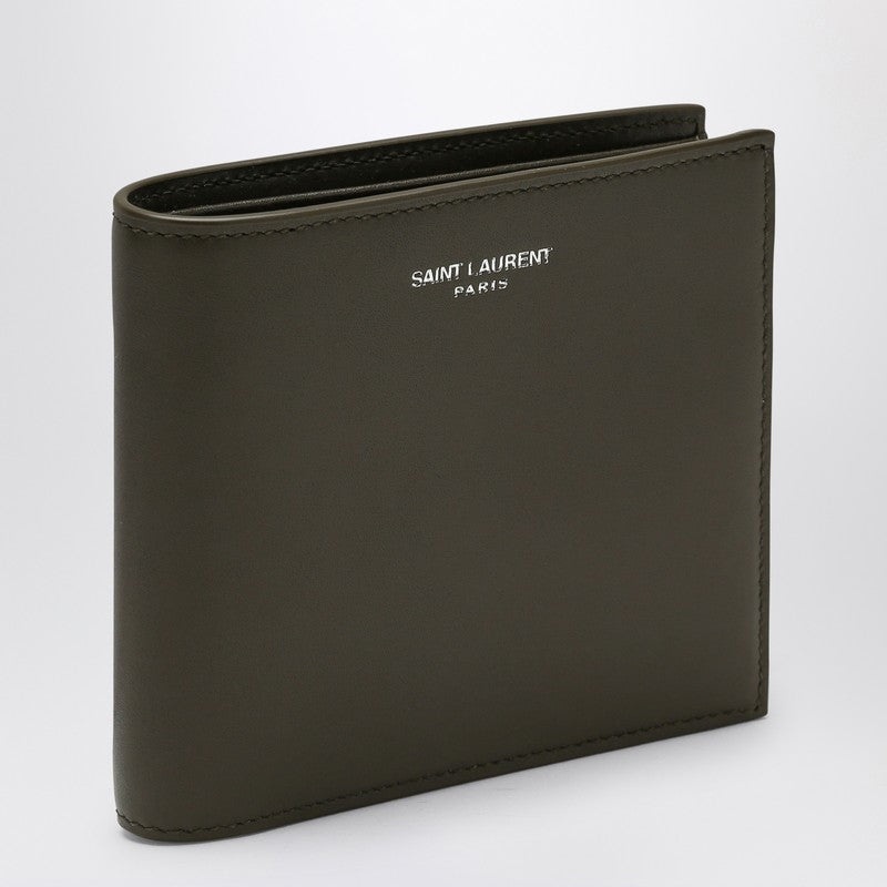 Saint Laurent Musk Green Leather Bi-Fold Wallet Men - 1