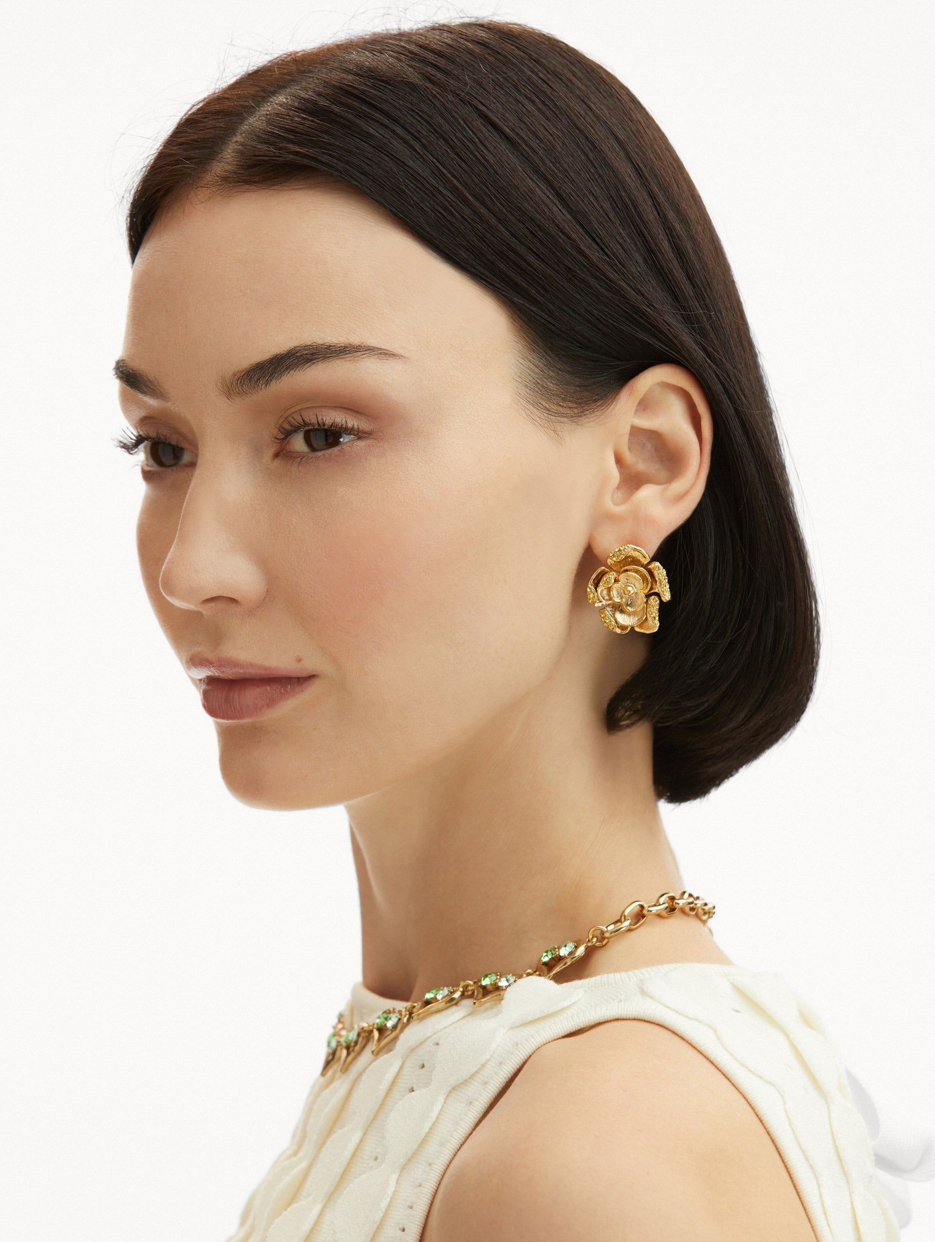 SMALL PAVÉ ROSE EARRINGS - 2
