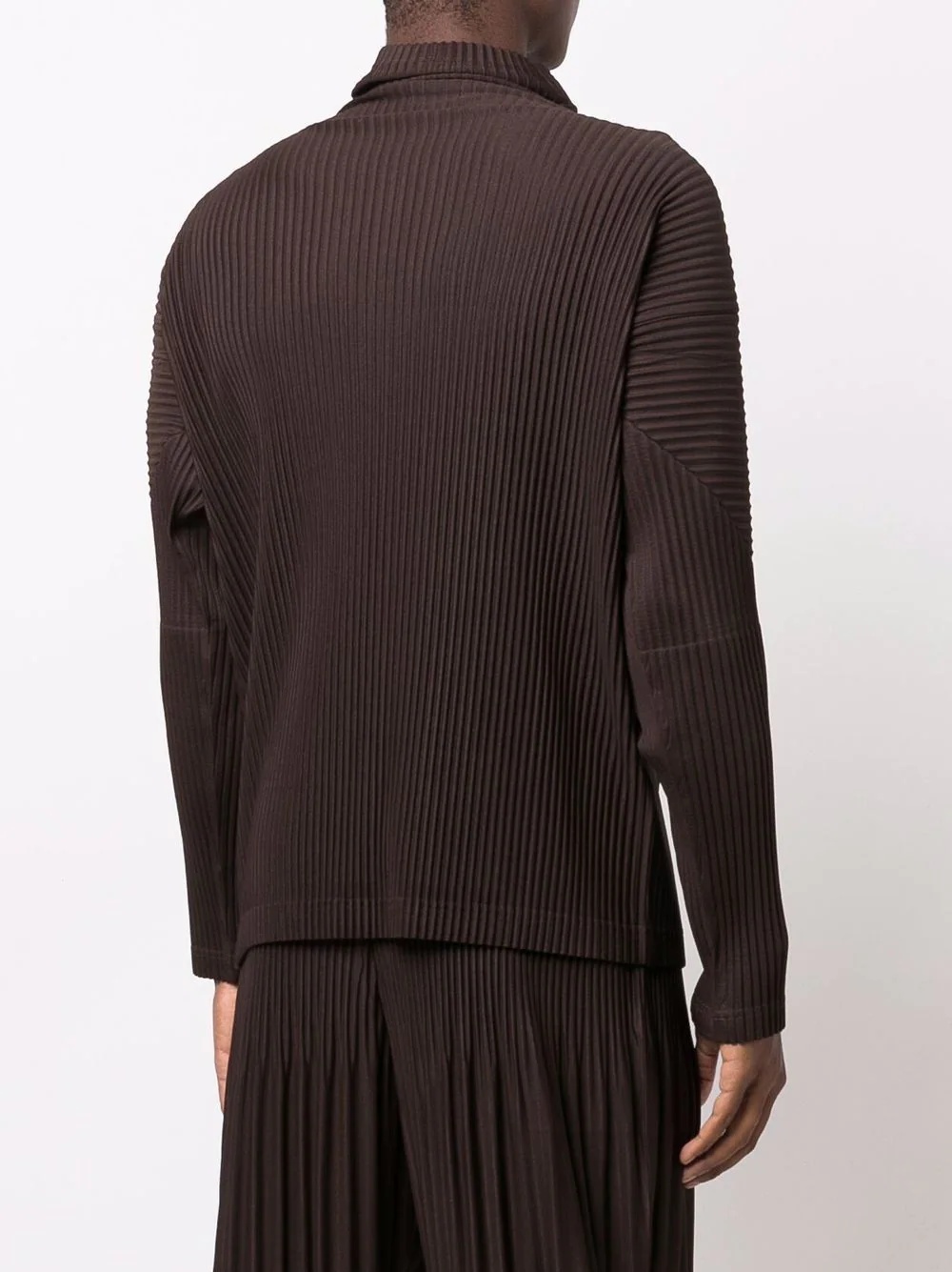 plissé-effect funnel-neck top - 4