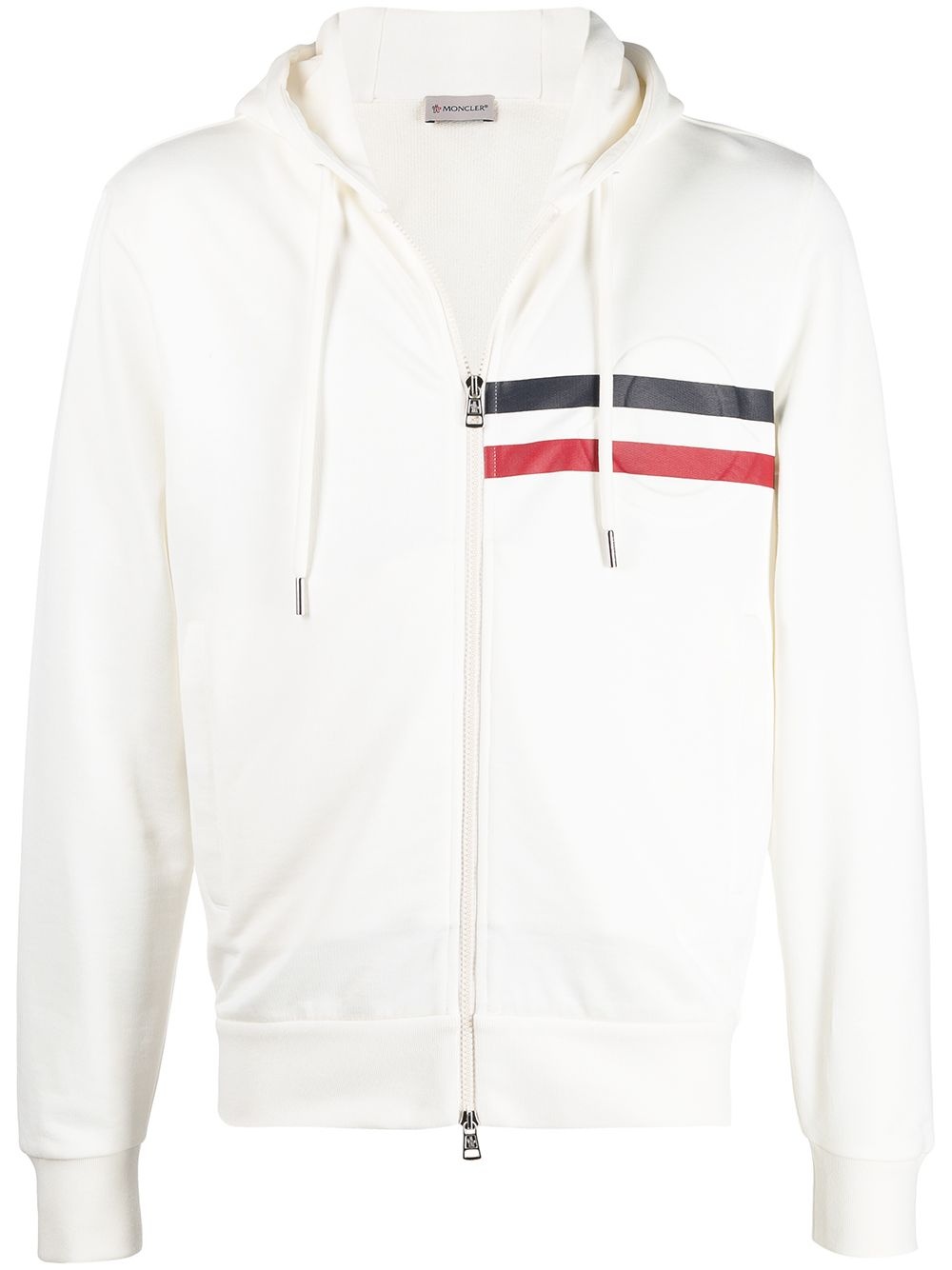 striped detail logo hoodie - 1