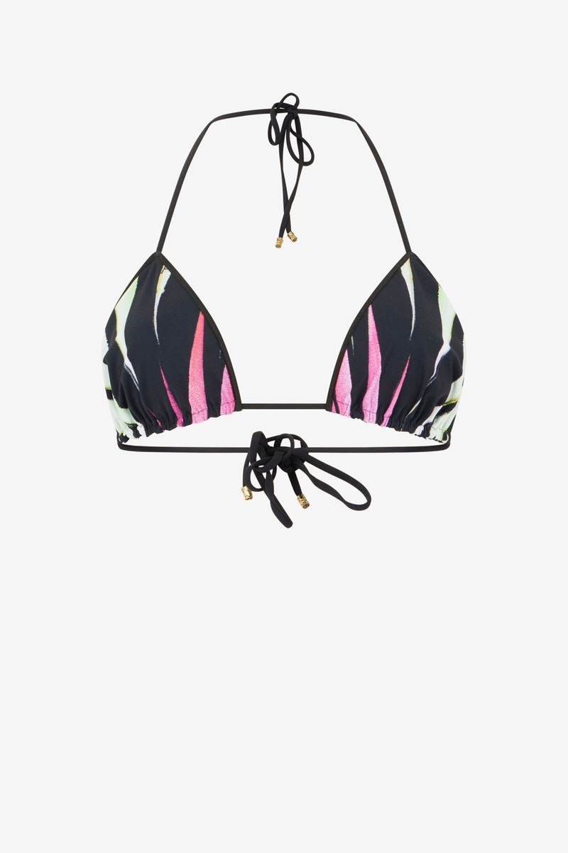 Ray Of Paradise Print Triangle Bikini Top 1