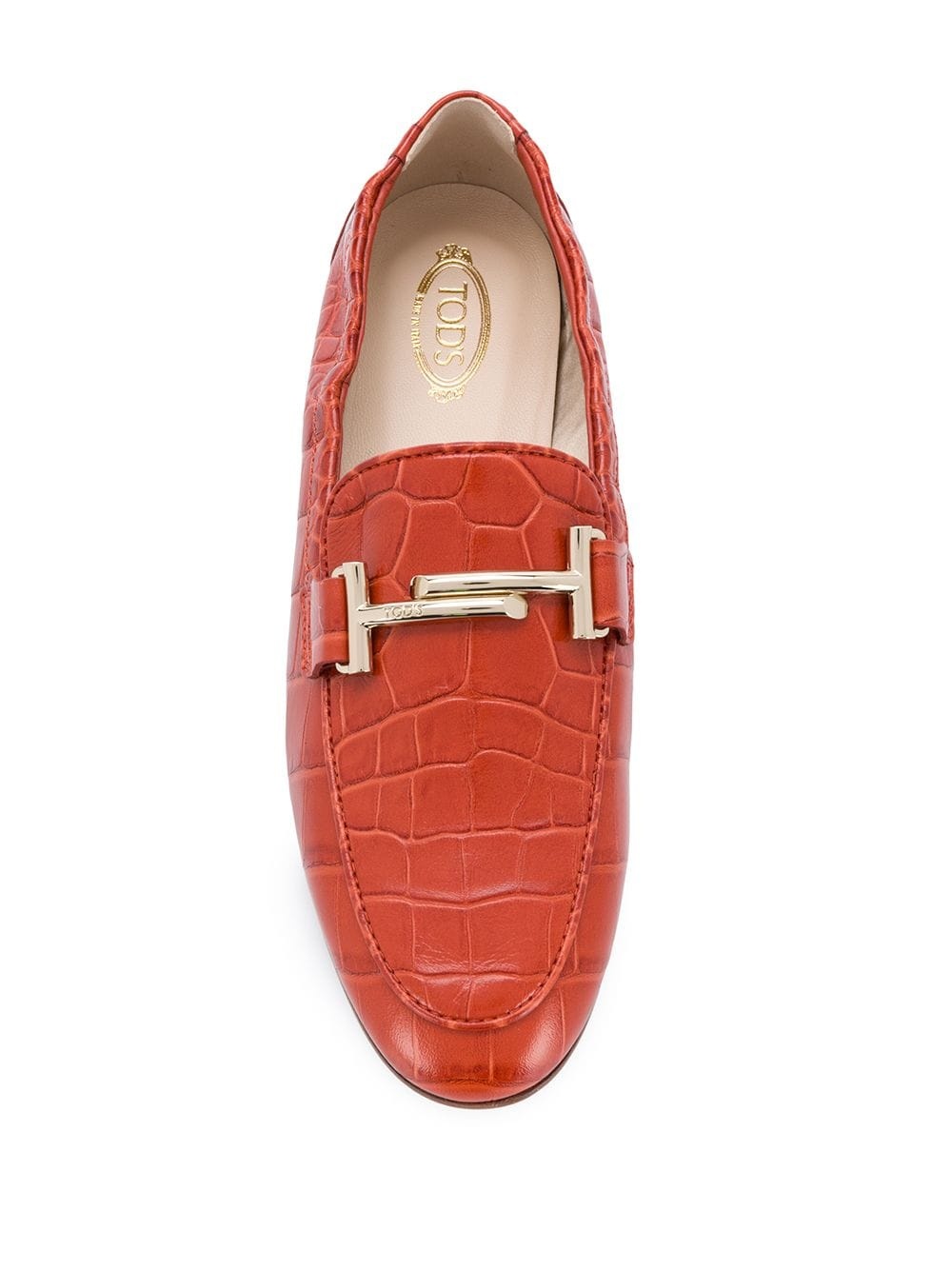 Double T crocodile-effect loafers - 4