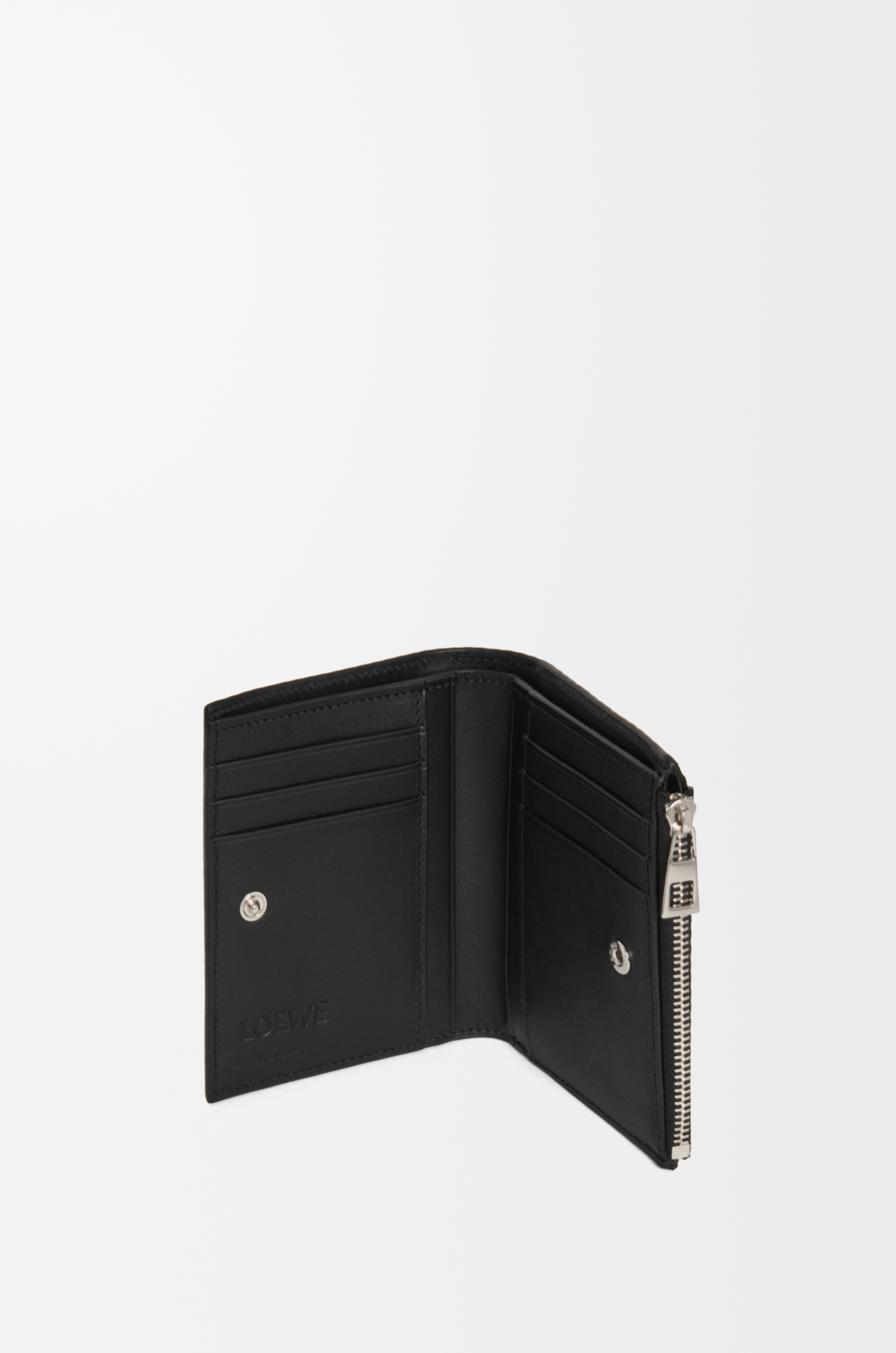 Slim compact walllet in textured classic calfskin - 3