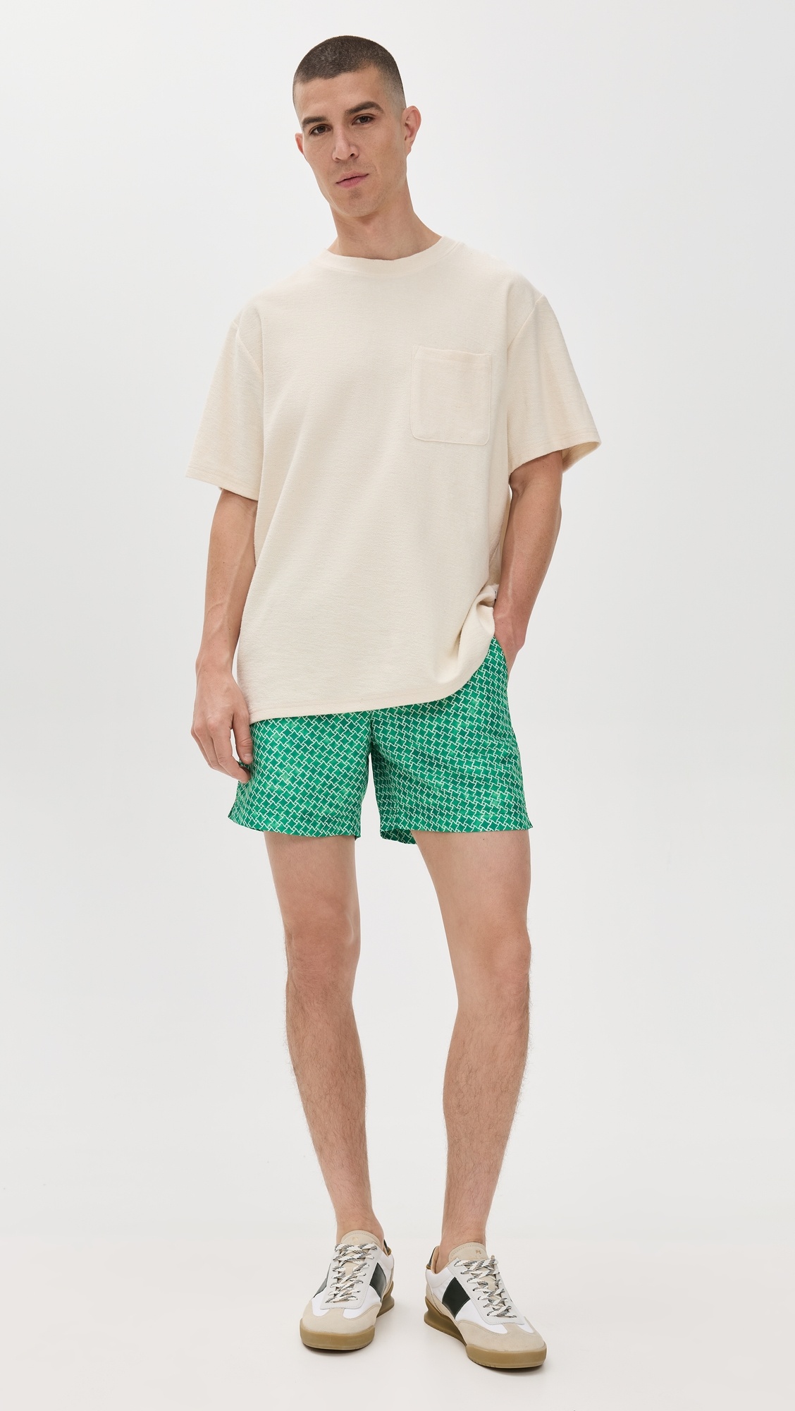 Standard High Low Geo Swim Shorts 6" - 4