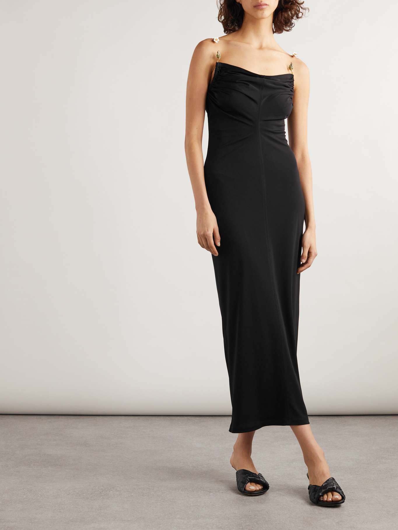 ワンピース Bottega Veneta Embellished stretch viscose blend dress Bottega Veneta Bead-Embellished Halterneck Dress | Saks