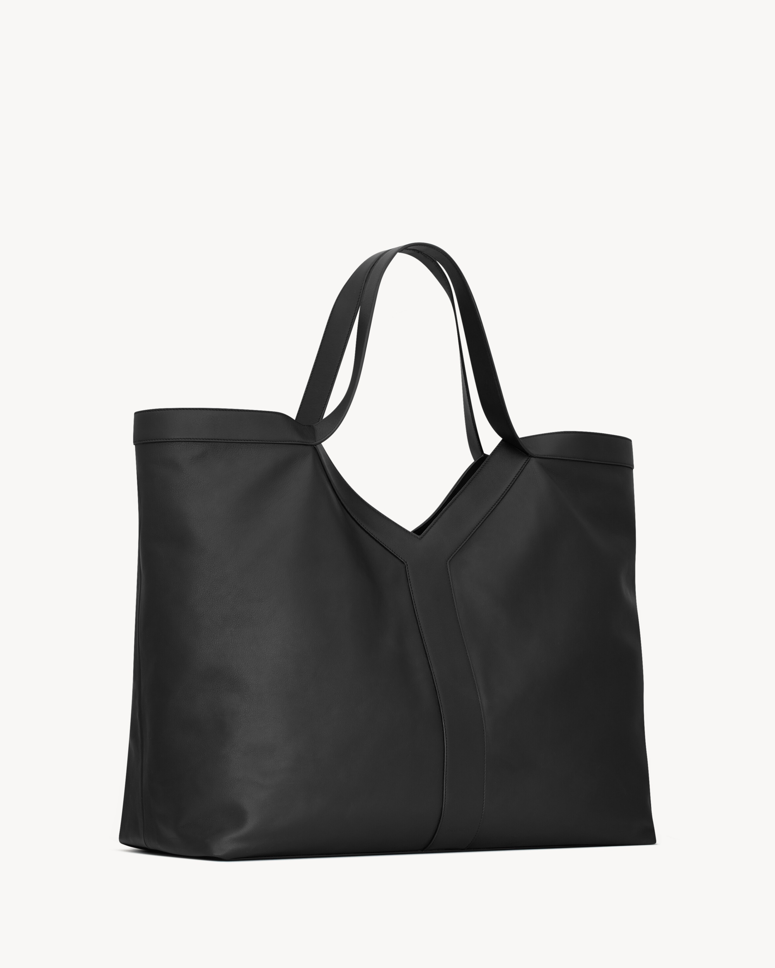 Y MAXI TOTE IN GRAINED LEATHER - 4