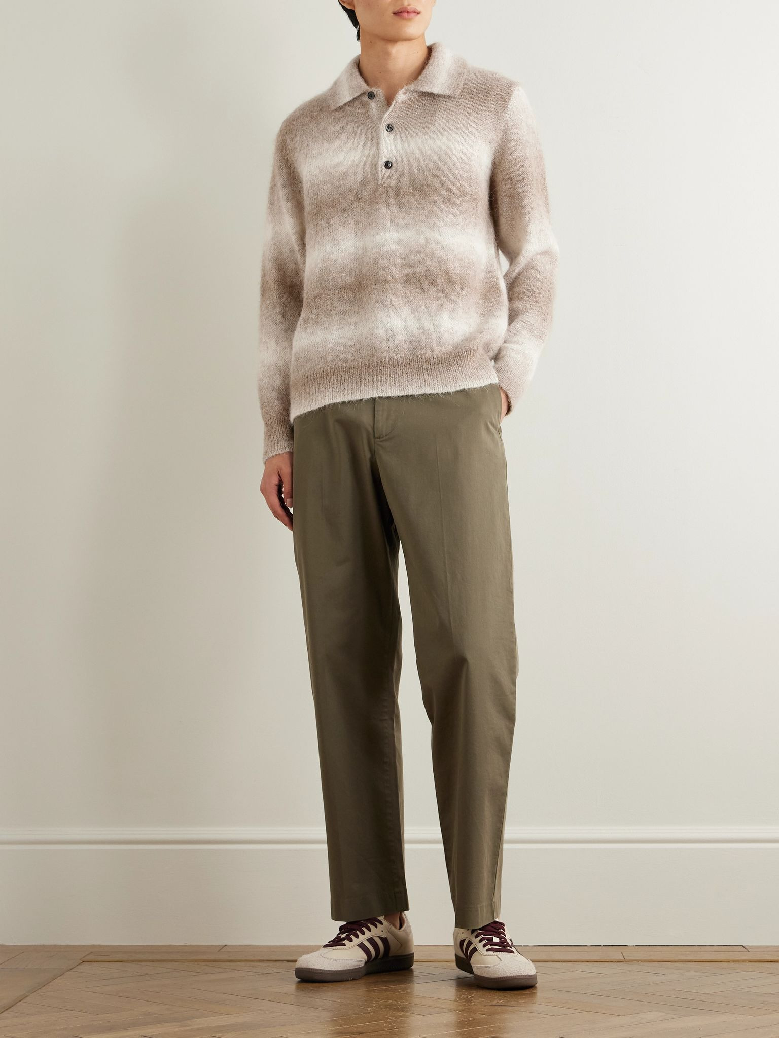 Alfie 6656 Alpaca-Blend Polo Sweater Beige - 2