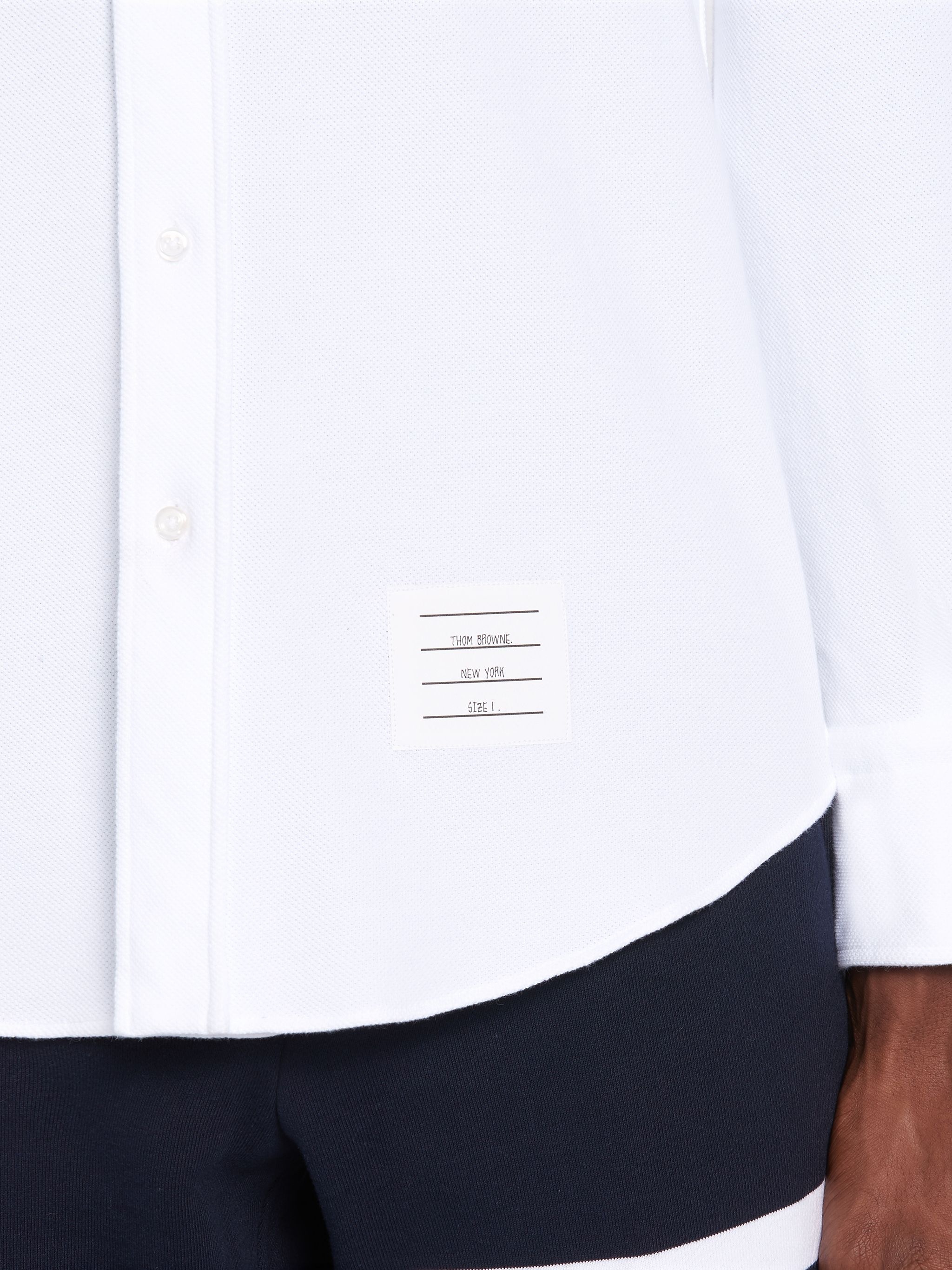 White Classic Pique Straight Fit Shirt - 6