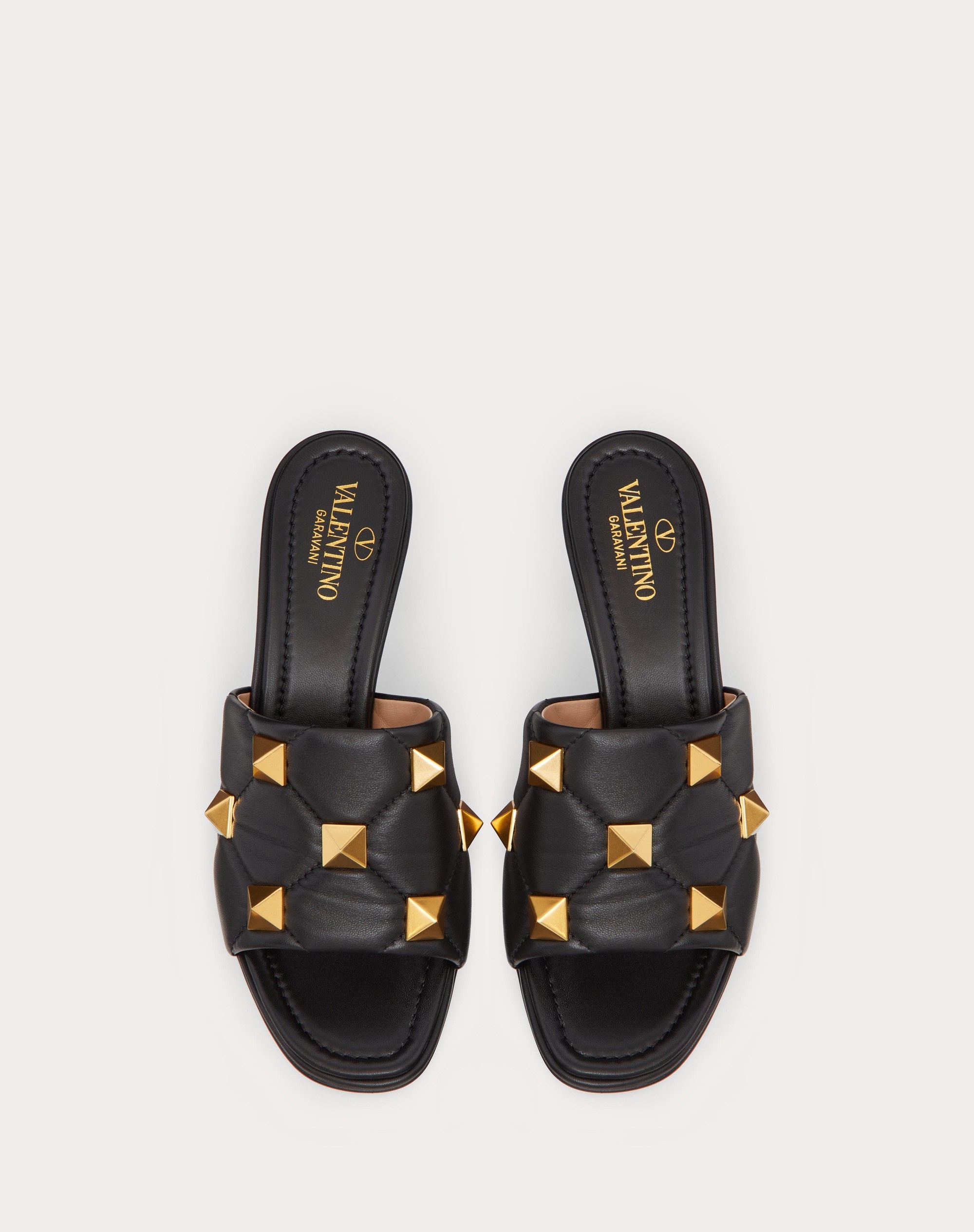 ROMAN STUD SLIDE SANDAL IN QUILTED NAPPA 65 MM - 4