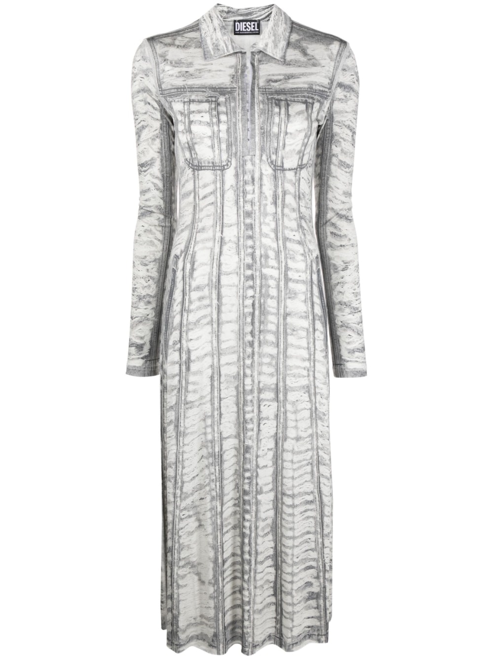 Diesel printed long-sleeve dress | REVERSIBLE