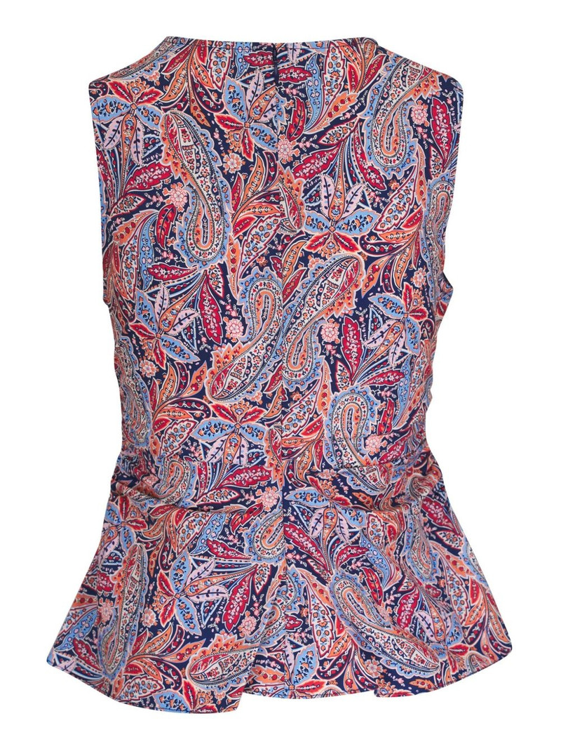 VERONICA BEARD paisley-print peplum top outlook