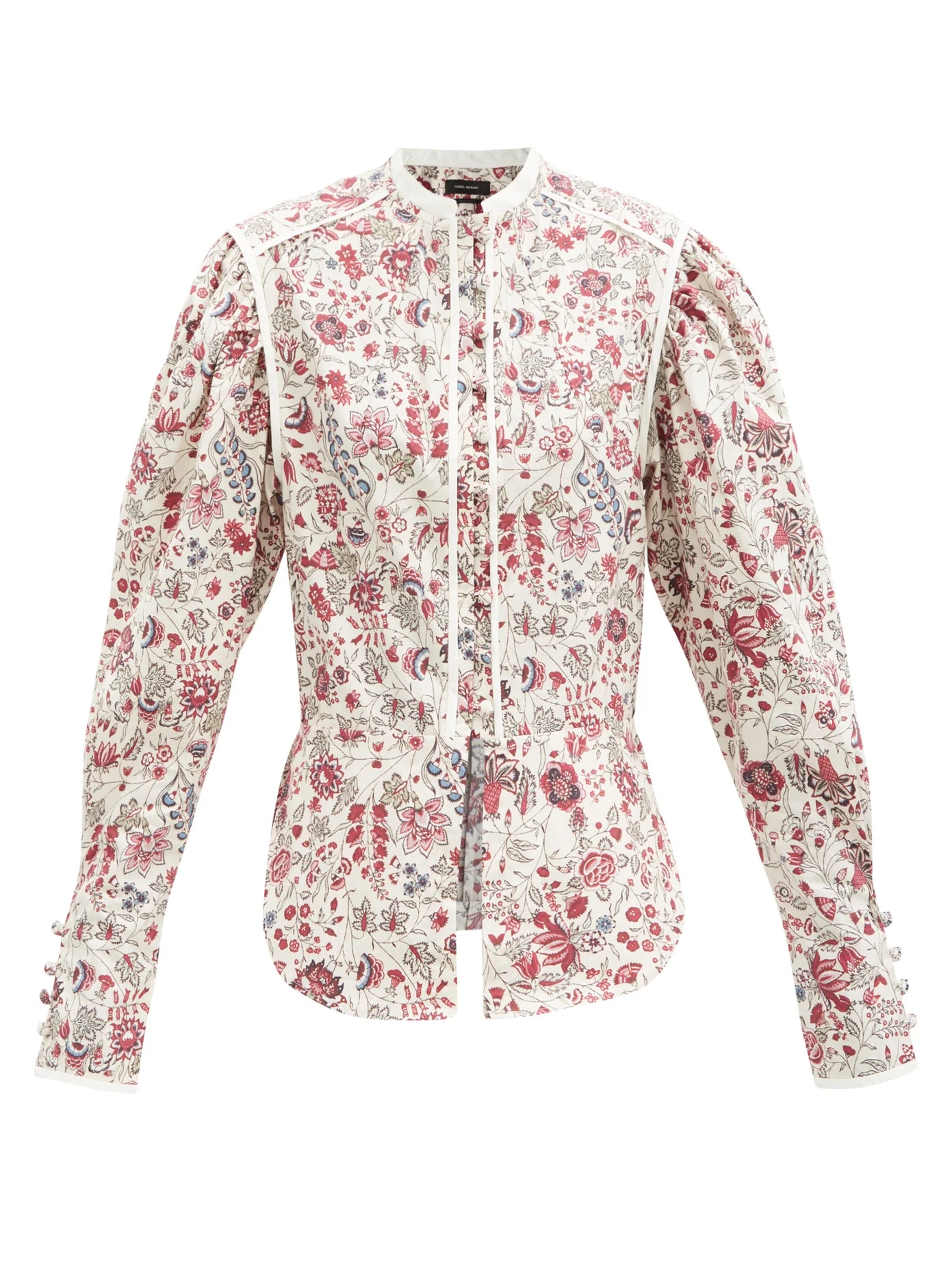 Cleosi floral-printed cotton-poplin blouse - 1