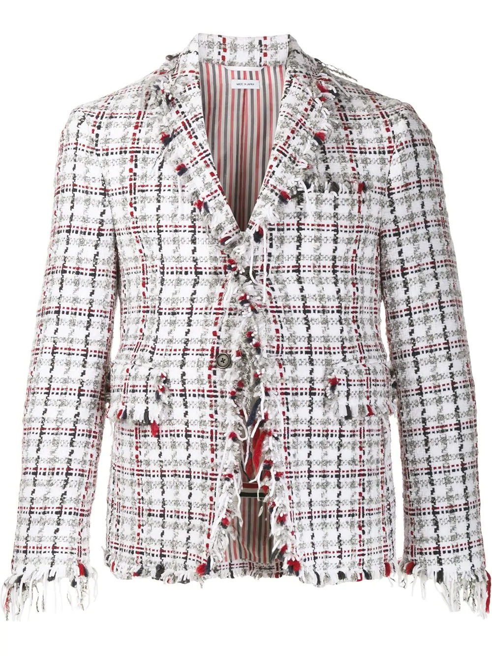 tweed checked blazer - 1