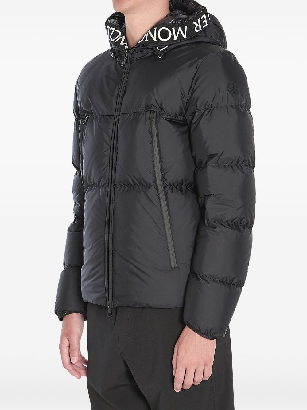 logo-trimmed puffer jacket - 3