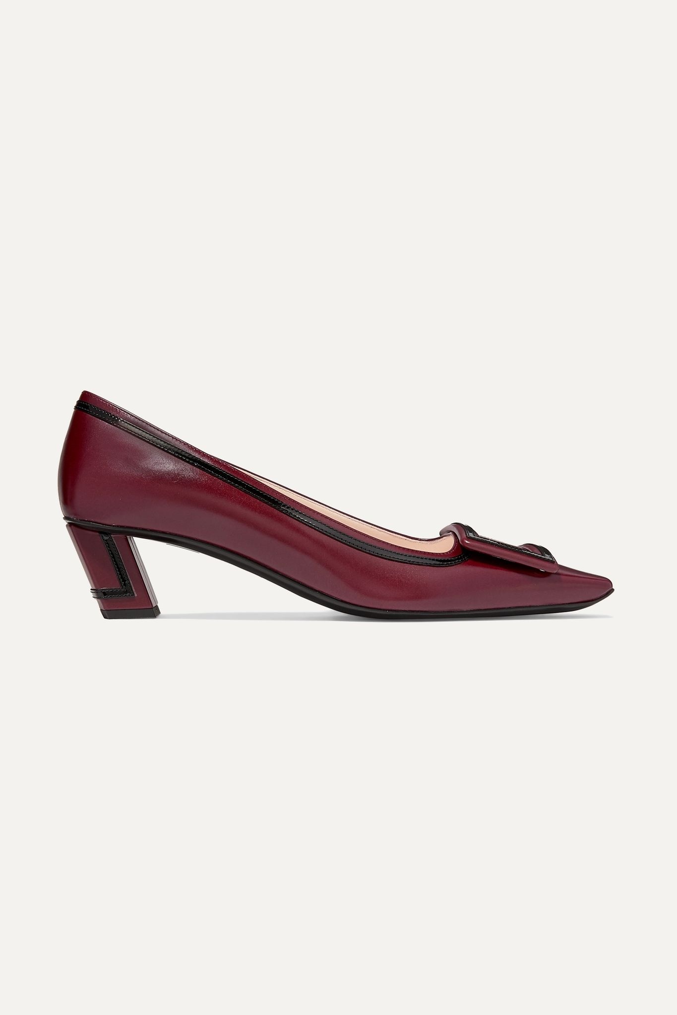 Belle Vivier Graphic patent-trimmed leather pumps - 1