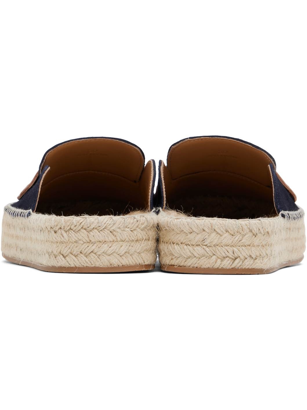 Navy Espadrille Loafer Mules - 2