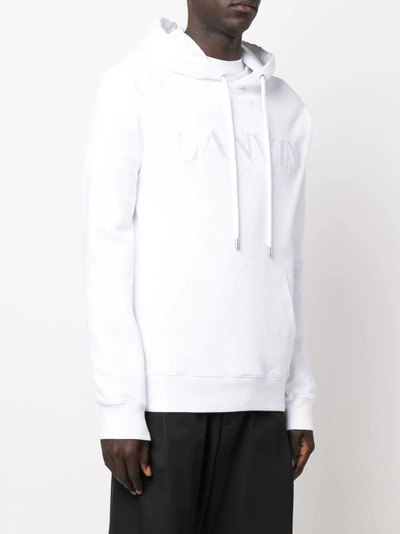 Lanvin embroidered-logo cotton hoodie outlook