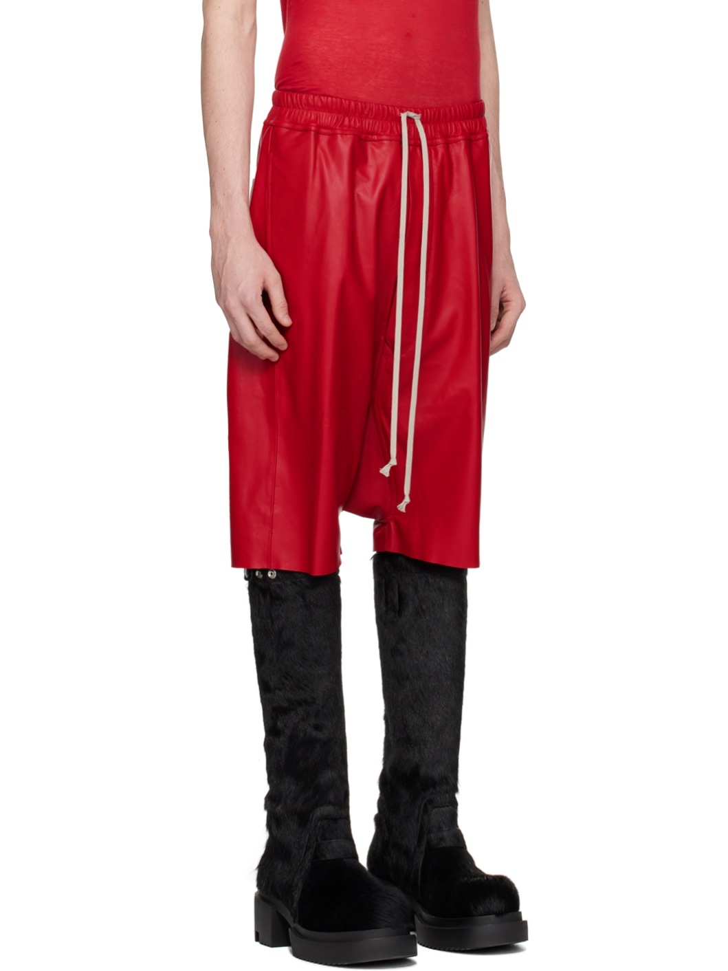 Red Rick's Pods Leather Shorts - 2