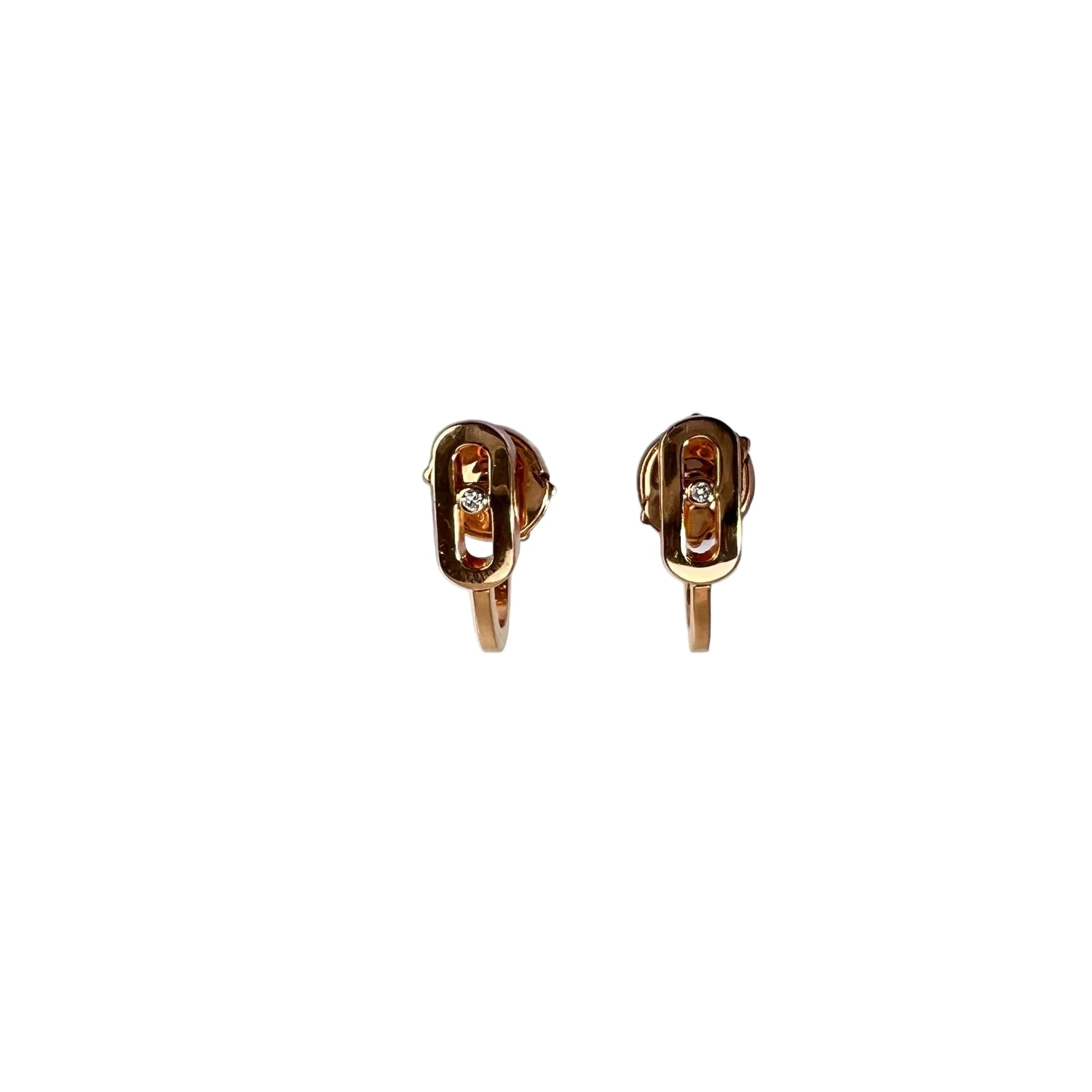 Messika Move Uno Mini Hoops Yellow Gold Diamond Earrings - 1