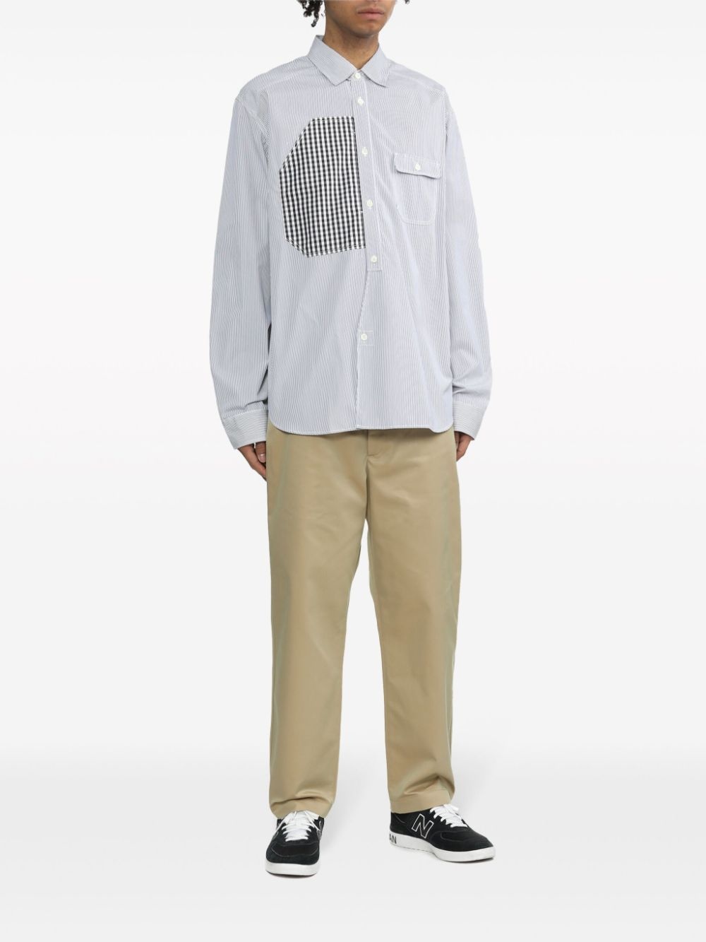 panelled cotton shirt - 2