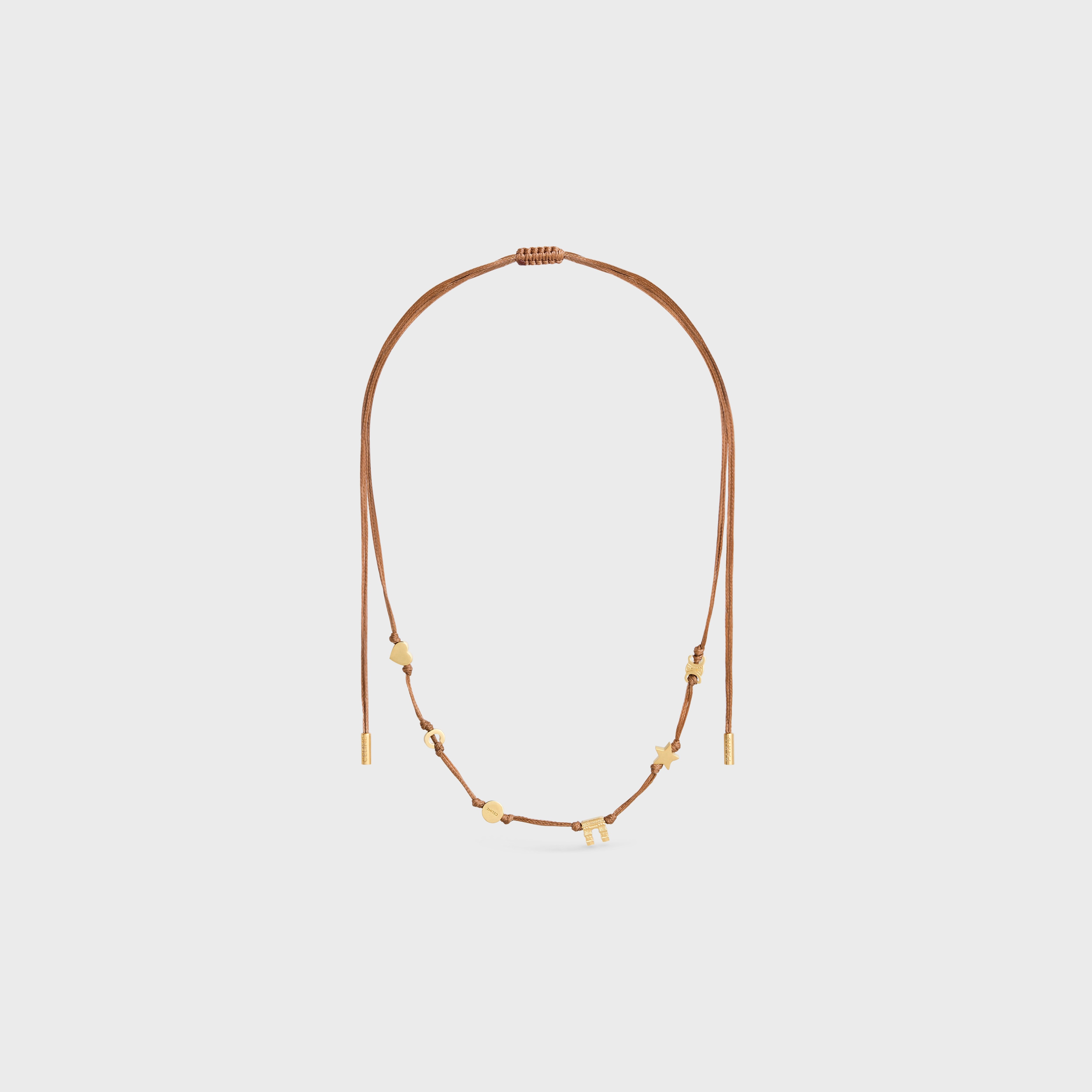 Celine Plage Multi Necklace in Brass with Gold Finish and Polyester - 1