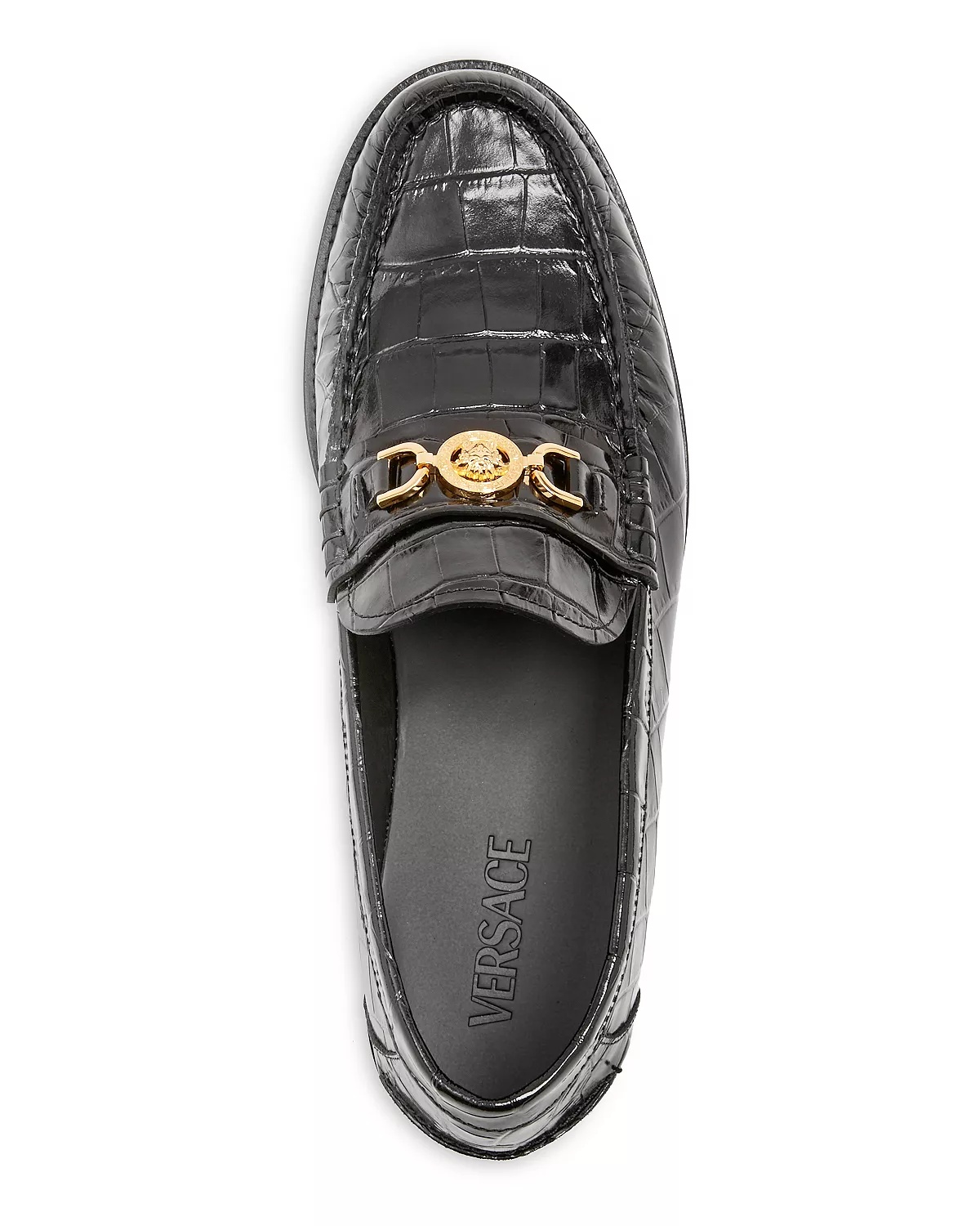 Men's Medusa '95 Croc Embossed Slip On Loafers - 2